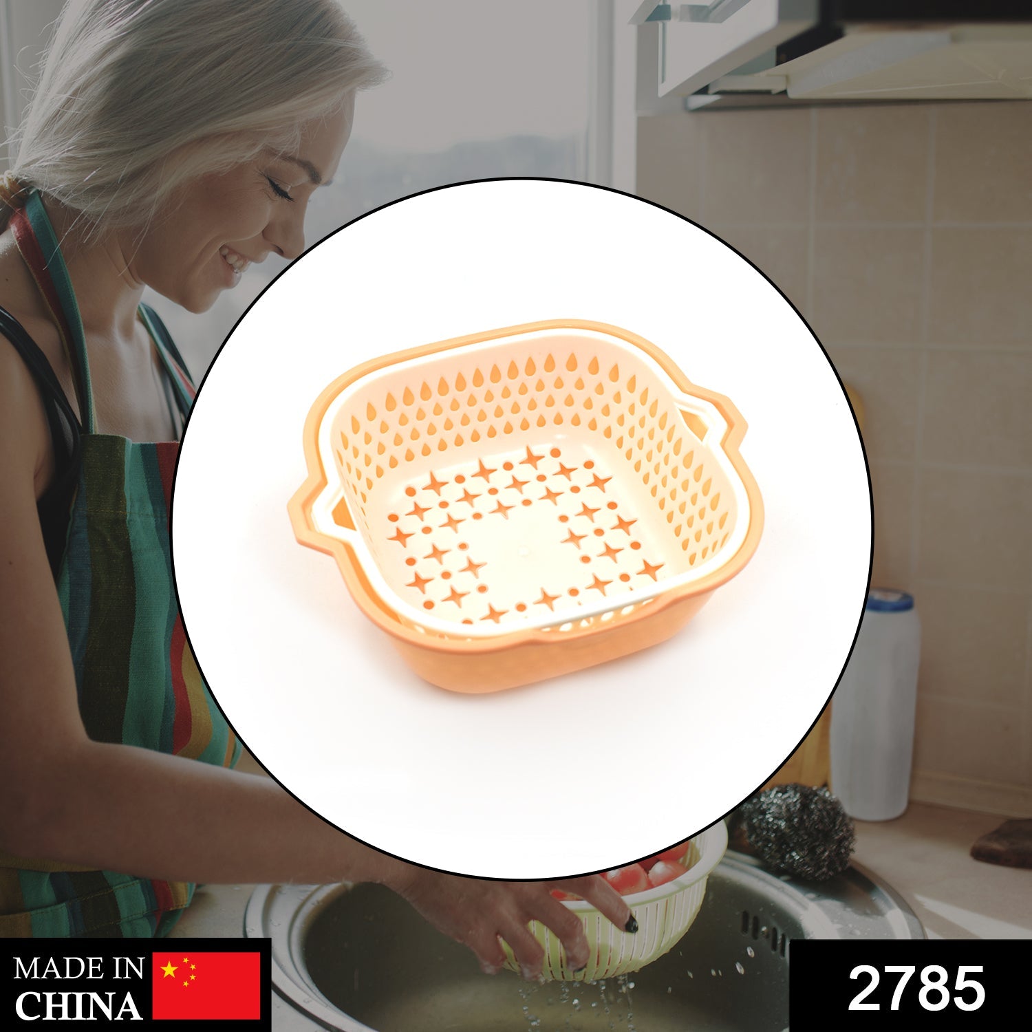 2785 2 In 1 Basket Strainer To Rinse Various Types Of Items Like Fruits, Vegetables Etc. DeoDap 2785 2 In 1 Basket Strainer To Rinse Various Types Of Items Like Fruits, Vegetables Etc. DeoDap